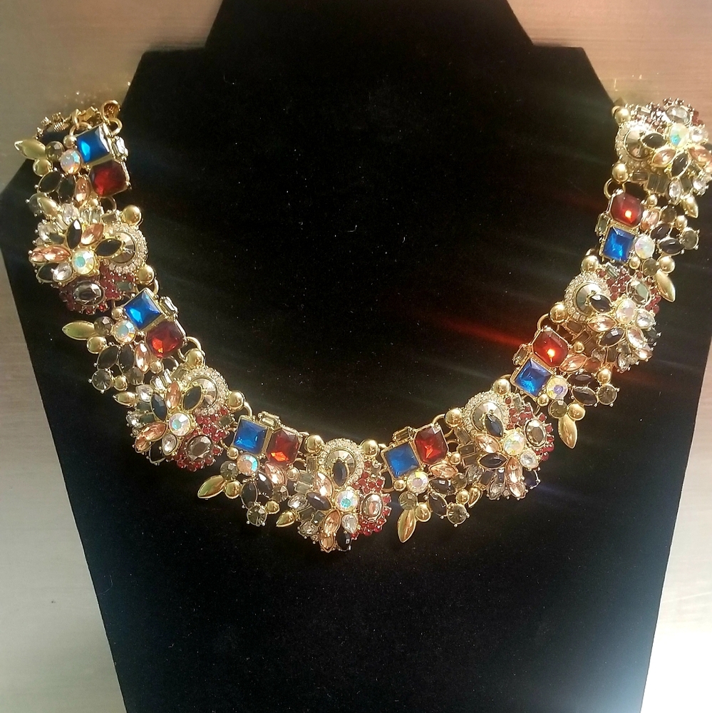 Multi Color Rhinestone Statement W/Geometric Shap… - image 4
